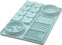 Slow Feeder Bowl, Silicone Lick Mat with Suction Cups for Dog Cat, Snuffle Mat for Pet Smell - Mint Green / Honeycomb 4in1