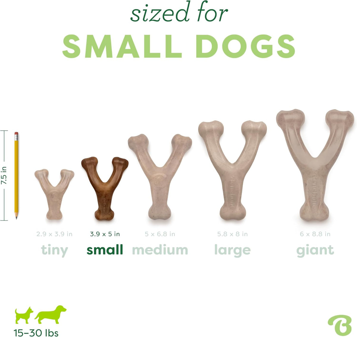 Benebone Wishbone Dog Chew Toy for Aggressive Chewers - REAL Bacon / Small - image 2