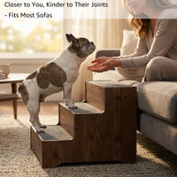 beeNbkks Wooden Dog Stairs and Sturdy Pet Steps for High Beds - Medium, 3-Tier - image 2
