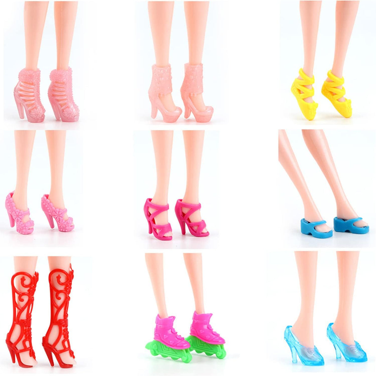 HighFun 50 piece doll shoes, handbags and glasses set with display rack for 11.5 inch dolls - view 5