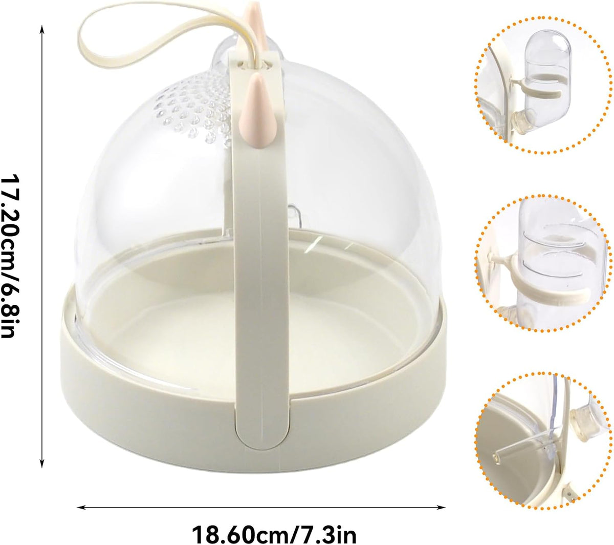 Hamster Carrier Cage Portable Cages Small Animals Carry Travel Case - 【White】 - image 2