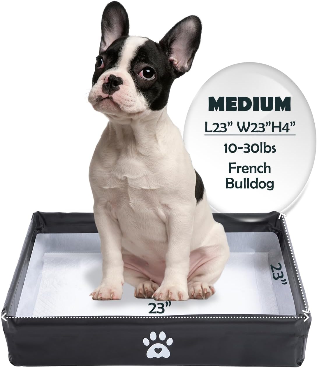 Meexpaws medium foldable dog pee pad holder tray, 23 x 23 inches