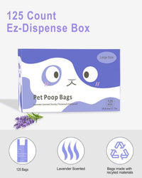 125 Count Cat Poop Bags Cherry Blossom Scented with Handles - Lavender / 125 Count / Large-17.7" x 11.8" - image 4