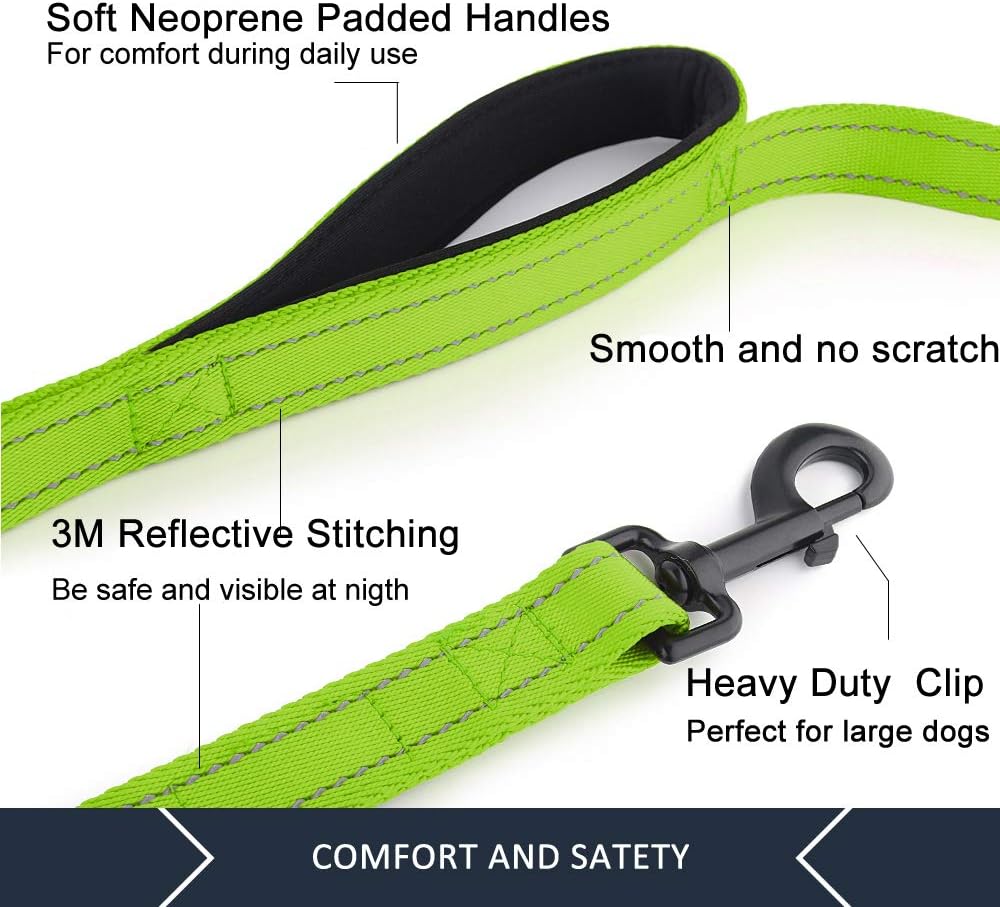 Plutus Pet Double Handle Dog Leash, for Medium Large Dogs - 6 FT / Green - image 4