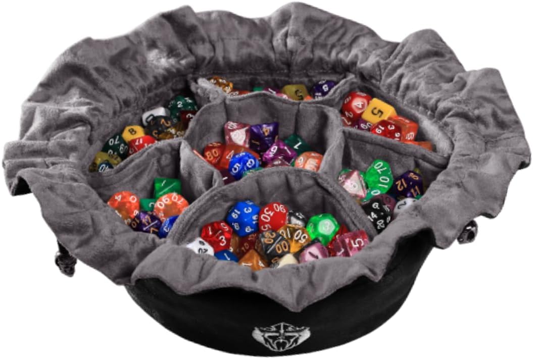 CardKingPro Immense Dice Bags with Pockets, Holds 150+ Dice - Black