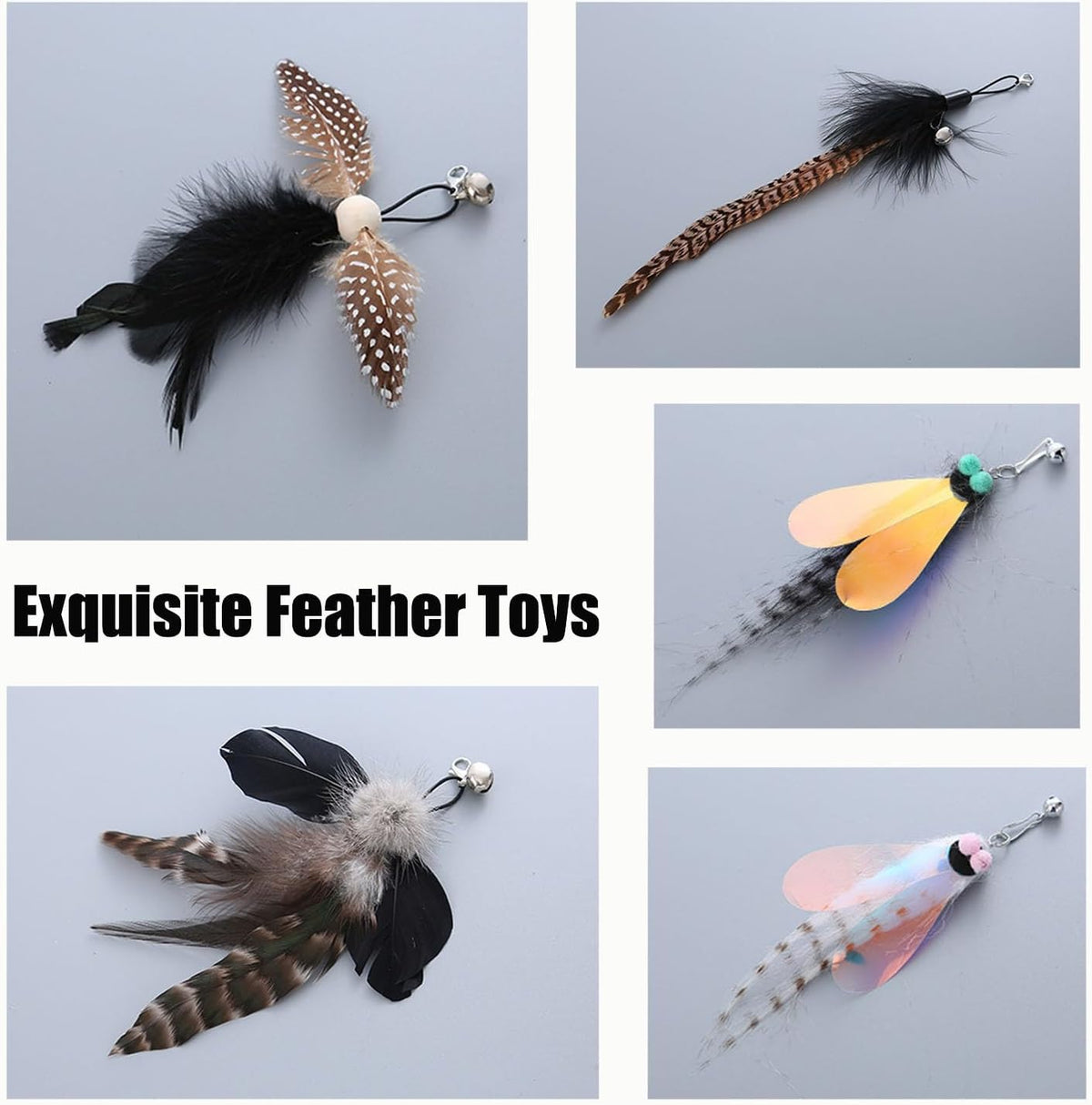 Yauende Cat Feather Toys, Indoor Cat Interactive Toys - image 3