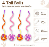 Cat Toys for Indoor Cats, 20 Packs Cat Toys Balls – Essentials for Cats - Plush Balls 16Pcs - image 4