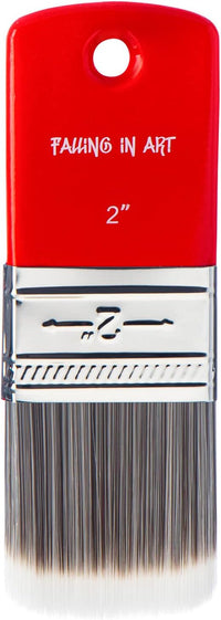 Falling in Art large 8 inch flat paddle paint brush with stainless steel ferrule - view 8