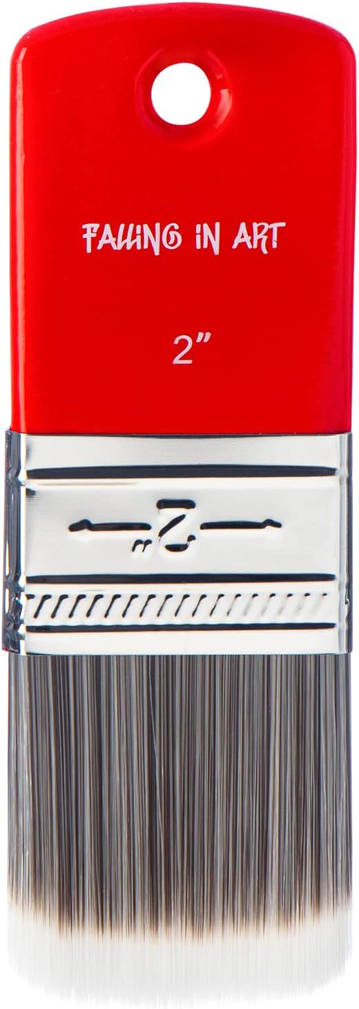 Falling in Art large 8 inch flat paddle paint brush with stainless steel ferrule - view 8