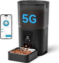 PAPIFEED Automatic Cat Feeder with App, WiFi Auto Cat Feeder - Black / 5G WIFI