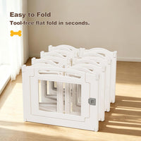 Foldable Clear Acrylic Dog Playpen with Door - White / 16 panels + 1 door / 23.6 inches - image 3