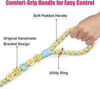 5FT Braided Cotton Rope Leash for Small, Medium and Large Dogs - Lemon Ice Blue - image 3
