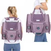 Expandable Large Cat Carrier Backpack, Supports up to – Essentials for Dogs - 16.5"L x 10.2"W x 15.8"H / Plum - image 2
