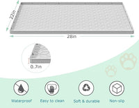 Cat Litter Mat for Litter Box, Silicone Large Cat Litter Trapping Mat - 28x22 in, Waterproof & Non-Slip, Durable & Easy Clean, Light Gray