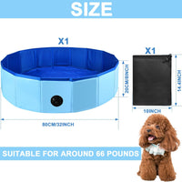 Enenes Foldable Dog Pool 24 x 8 Inch - Blue, 32"x8" - image 2
