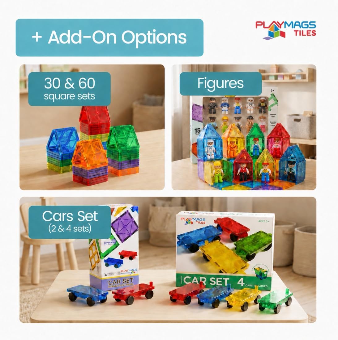 Playmags Large Magnetic Figures Community Set of 15 Pieces - 1. 100-Piece Set - image 3