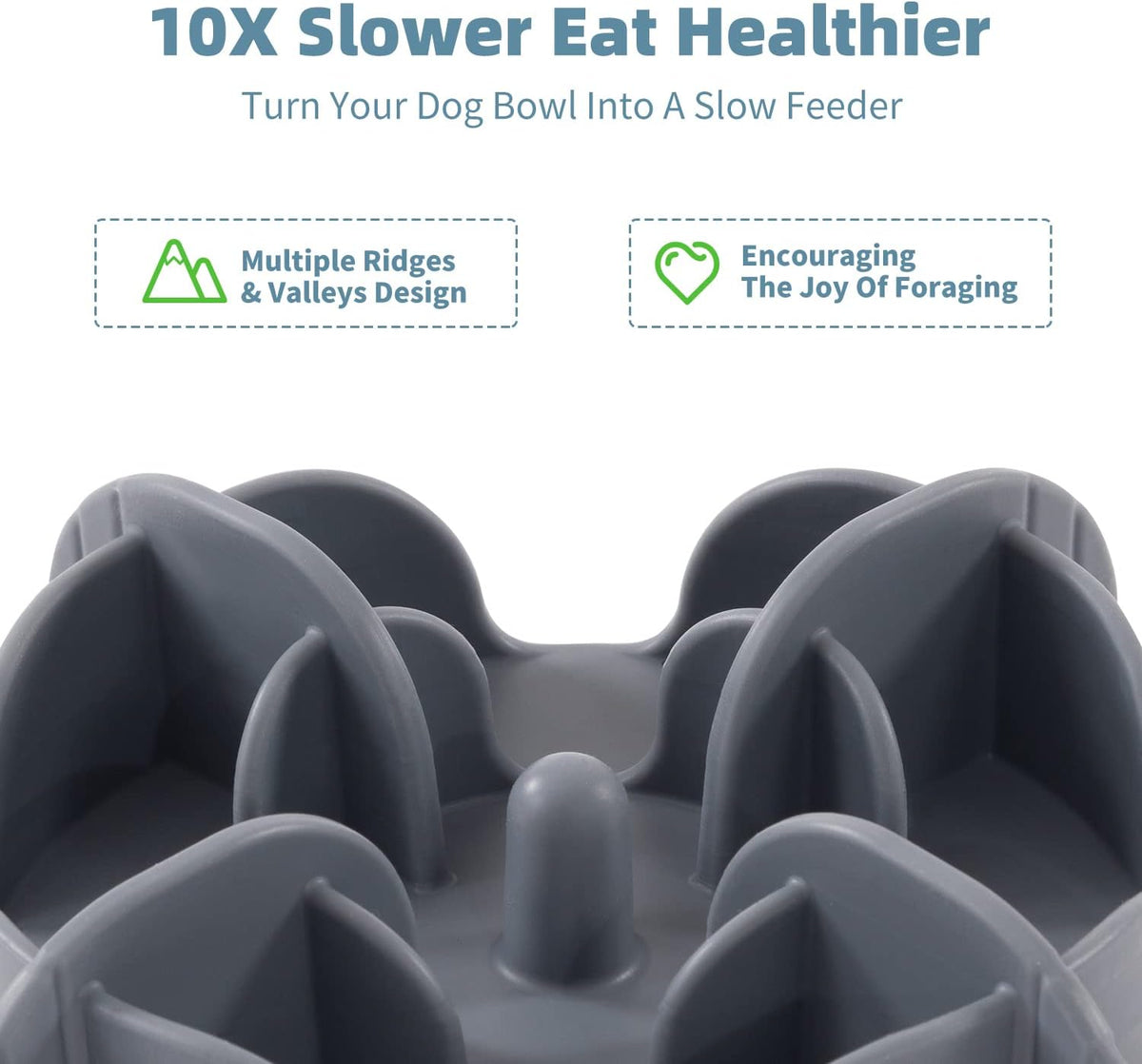 Jaoul silicone slow feeder insert for large breed dog bowls with suction cup base - view 4