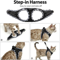 Escape Proof Cat Harness and Leash, Adjustable Vest - Black / M - image 3