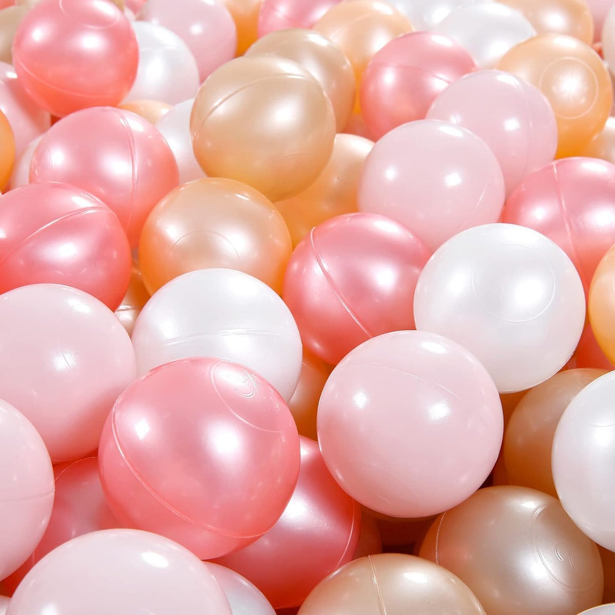 Ball Pit Balls Pack of 100 200 500 - Pearl Red+Gold+Pearl Pink+Pearl White+Pearl Brown / 100 balls - image 2