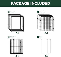 FXW Homeplus Unleashed Indoor Dog Playpen - Stress-Free and Safe Play, Heavy Duty 32 Inch 4 Acrylic Panels + 4 Wire Panels Dog Pen for Small and Medium Dogs, Black│Patented