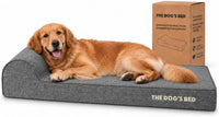 The Dog’s Bed Orthopedic Memory Foam Dog Bed with Headrest XL 6-Inch – Essentials for Dogs - Grey Linen / XL (46"L x 28"W x 4"Th)