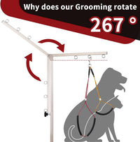 Dog Grooming Table Arm with Hammock, Adjustable Height - Stainless Steel - image 4