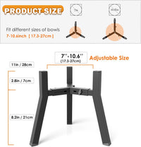 Dog Bowl Stand for Medium Large Dogs - 2 Pack - Black, Square / Height: 11", Width: 7-10.6" - image 3