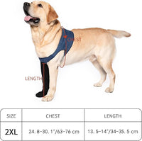 COODEO Dog Socks to Prevent Licking Paws, Healing Boots & Paw Protectors with Non-Slip Bottoms for Wound Protection, Waterproof Sleeve Shoes for Licking（Blue，2XL_Right