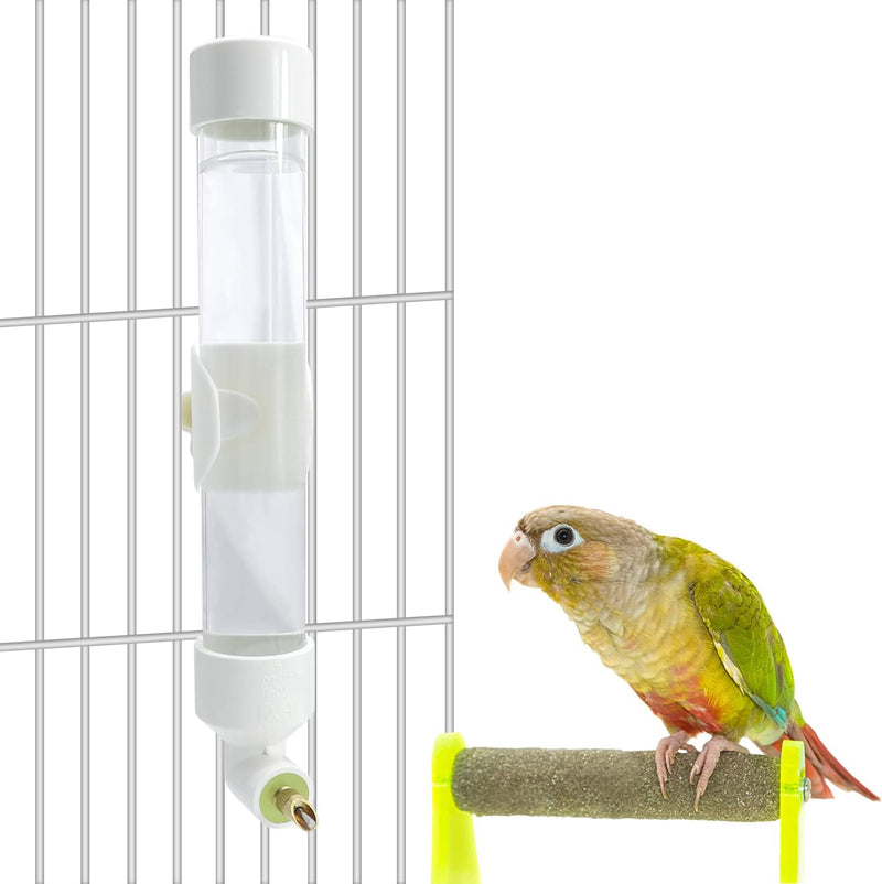 Bird Water Dispenser Parrot Waterer Automatic Bird Water Feeder - Medium / White