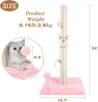 ANWA 32" Tall Sisal Cat Scratching Posts Tree for Indoor Cats Adults - Basic Cat Post Pink - image 2
