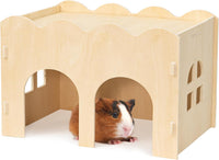 Natural Wooden Chew-Proof Guinea Pig Hideout – Essentials for Small Pets