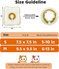 Amakunft Adjustable Cat Recovery Collar - Soft Cone for Post-Surgery Care, Kitten & Adult Cat (Toast, M)