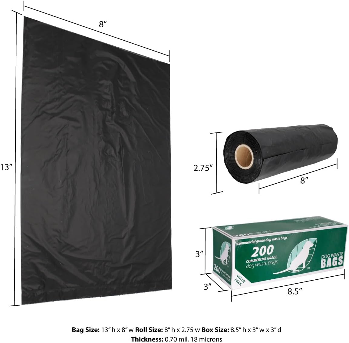 Zero Waste USA, 2, 000 Commercial Dog Waste Station Refill Bags - Opaque Black / 200 Count (Pack of 20) - image 2