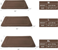 Large Soft Dog Bed 47" Crate Pad - Machine Washable Mat With Non-Slip Bottom - Mattress for Large and Medium Pets - Cushion for Kennel
