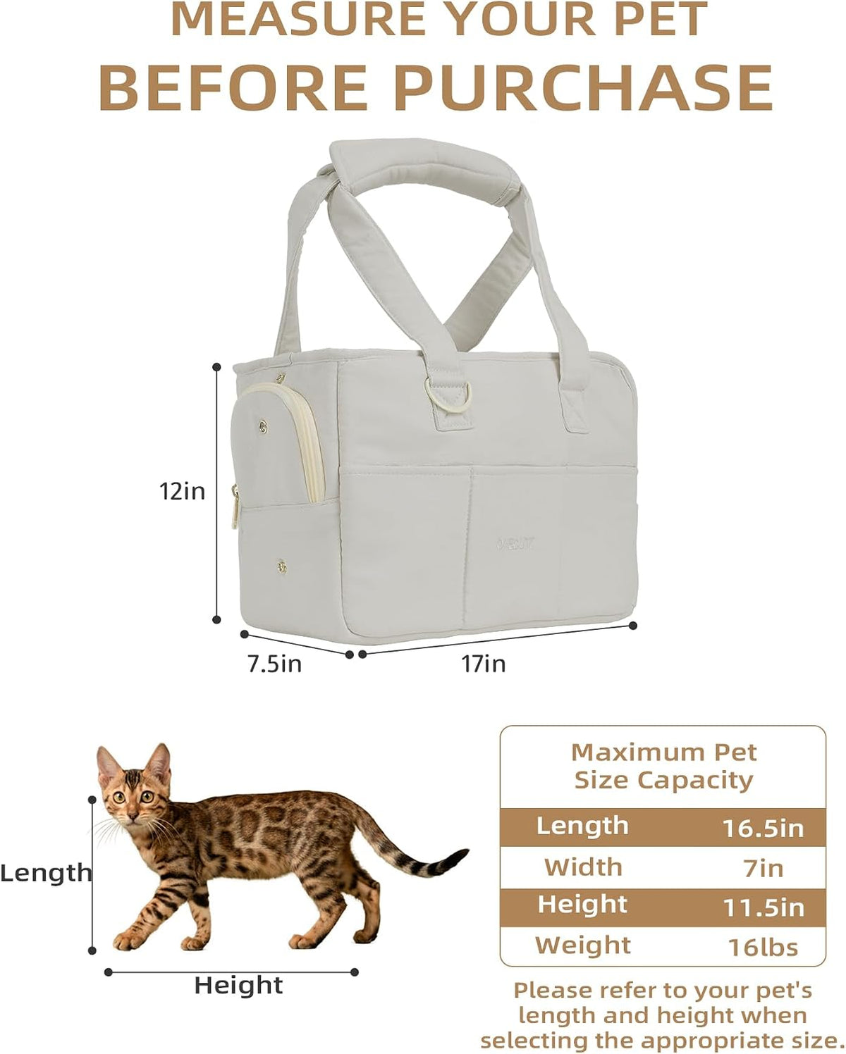 ONECUTE Dog Purse Carrier for Small Dogs Rabbit cat with Large Pockets - Grey / 17.0"L x 7.5"W x 12.0"H - image 2