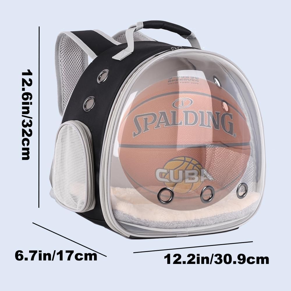 Portable Small Animal Backpack Travel Breathable Pet Carrier Bag - Black / Backpack - image 3