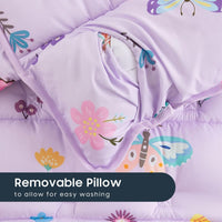 Wake In Cloud purple butterfly toddler nap mat with attached blanket and pillow - view 8