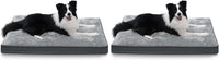 Large Plush Dog Bed for Crate with Washable Cover, 35x22 - 35.0"L x 22.0"W x 3.0"Th (Pack of 2) / Grey