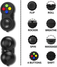 UOOEFUN fidget controller pad with joystick, buttons and gear roller, black and green - view 15