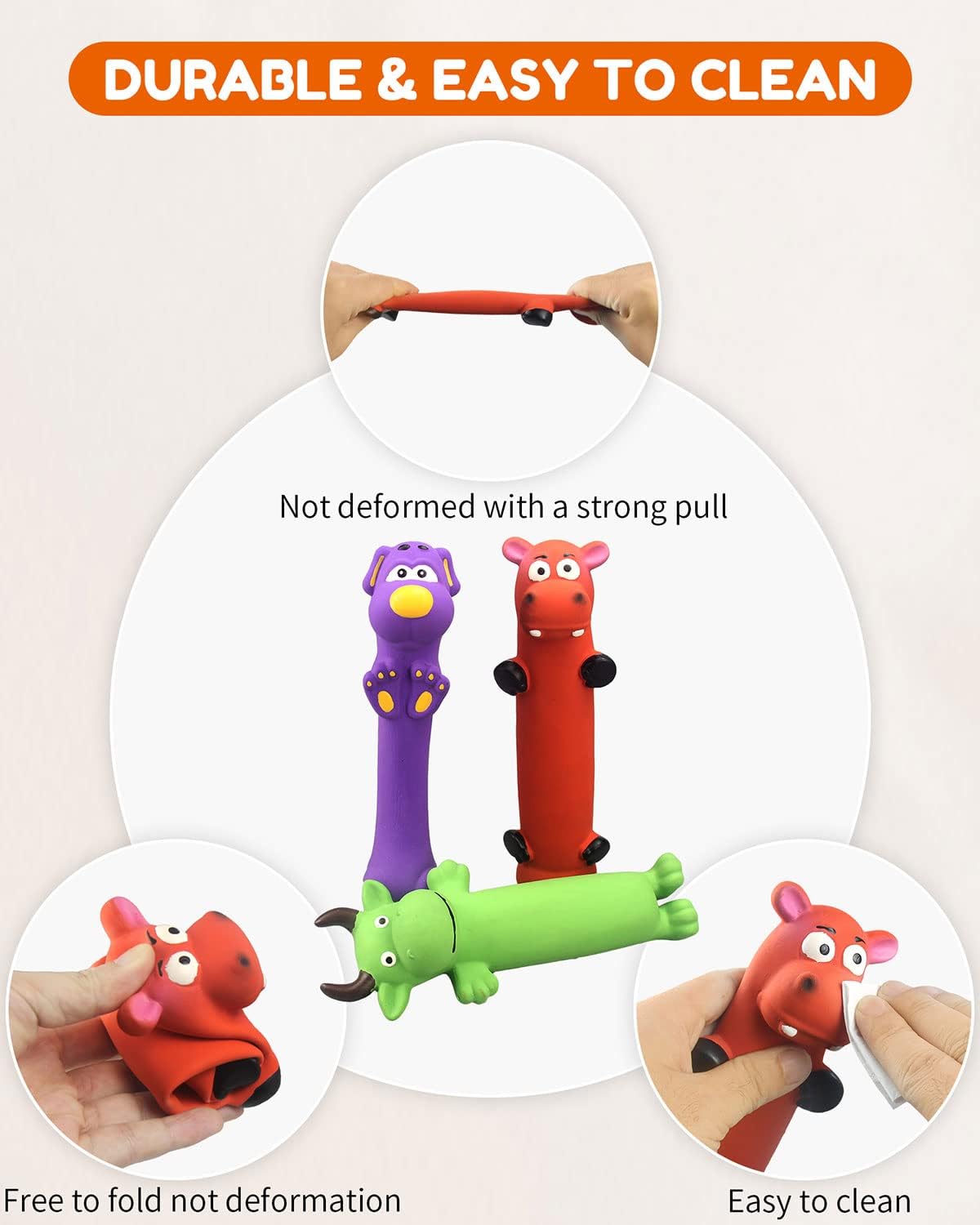 Pweituoet 9" Squeaky Dog Toys, Latex Dog Chew Toys for Puppy - image 3