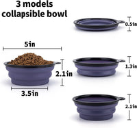 SLSON Dog Bowls Pet Collapsible Bowl with Cover Lids - Taro Purple and Concrete Gray / Small Two-Tone - image 4