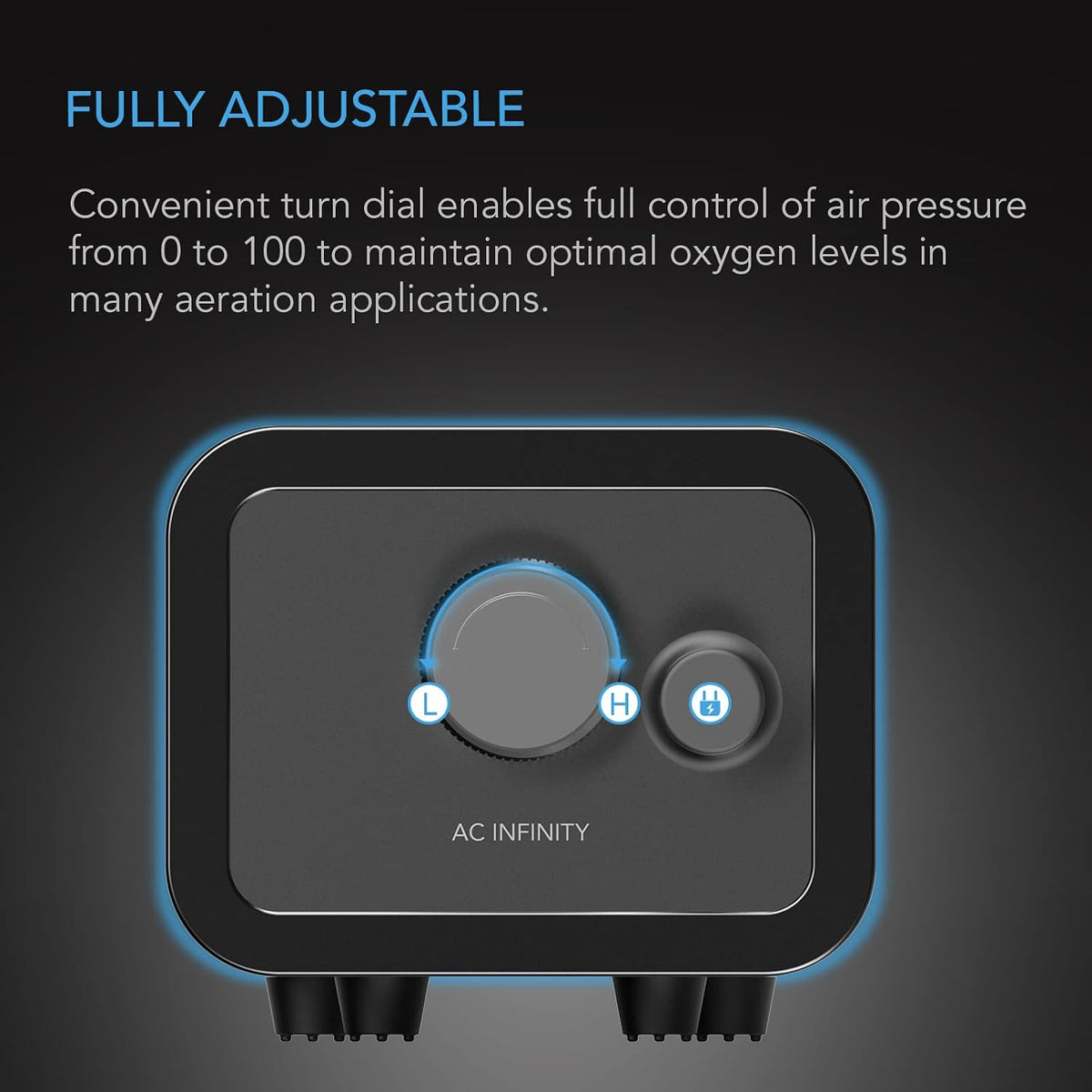 AC Infinity Air Pump One-Outlet Adjustable Oxygen Pump Kit with Tubing - 45 GPH (2.8 L/M) - image 3