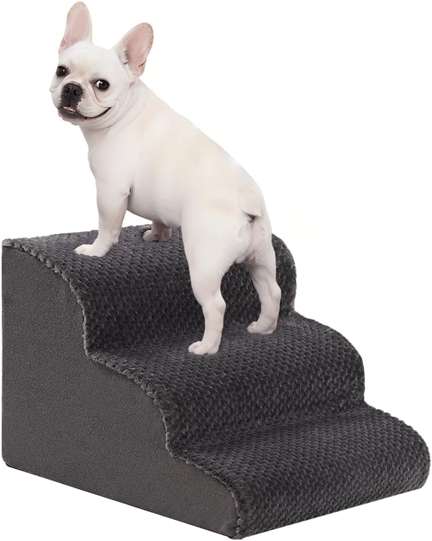 Dog Stairs for Small Dogs 15" H - Grey / 3-Step (22D*16W*15H)