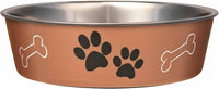 Loving Pets Bella Dog Bowls, Stainless Steel Dog & Cat Bowls - Copper / Medium (20-35lbs)