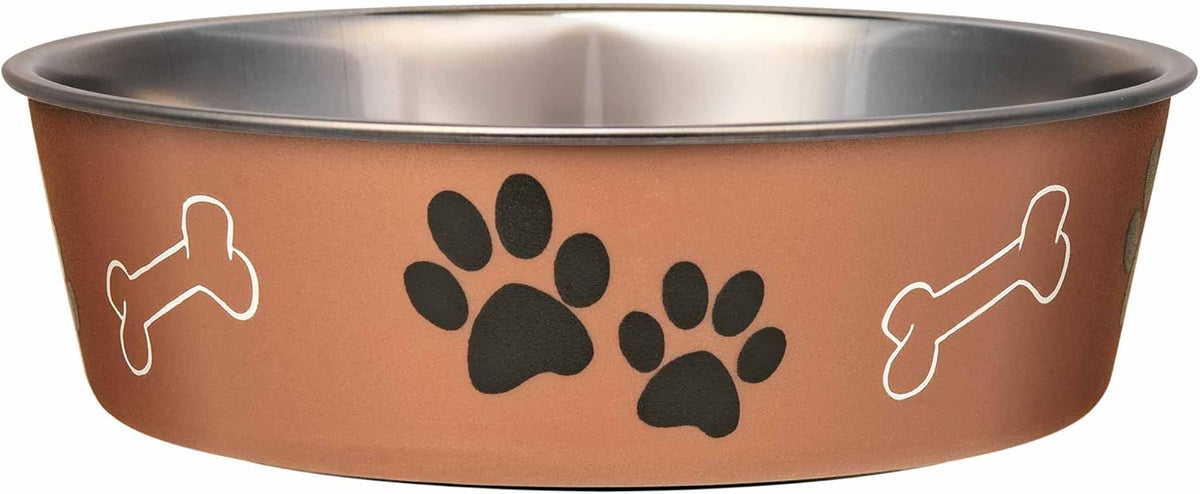 Loving Pets Bella Dog Bowls, Stainless Steel Dog & Cat Bowls - Copper / Medium (20-35lbs)