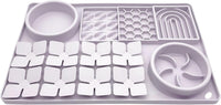 Slow Feeder Bowl, Silicone Lick Mat with Suction Cups for Dog Cat, Snuffle Mat for Pet Smell - Lavender Gray / Honeycomb 4in1 - image 2