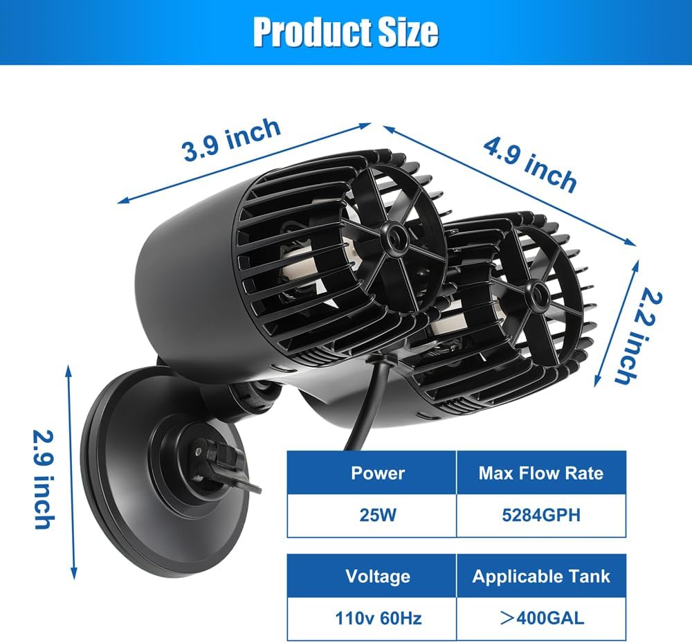 DaToo 800GPH Mini Aquarium Circulation Pump Ultra-quiet Fish Tank - 5284GPH - image 2