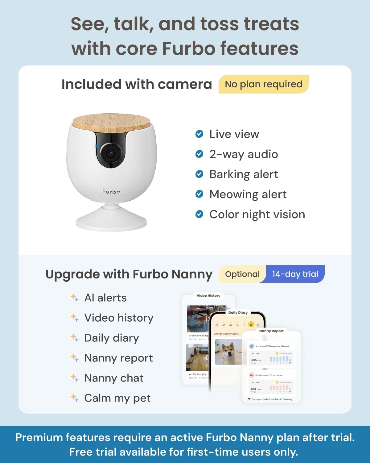 Furbo 360° Dog Camera [Core Features, No Ongoing Cost] – Essentials for Dogs - No Subscription Required / Mini Non-rotating Camera - image 4