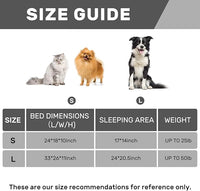 Hollypet Fluffy Plush Pet Cat Couch Soft Calming Pet Sofa Bed for Medium Small Cats and Dogs, Silver Gray