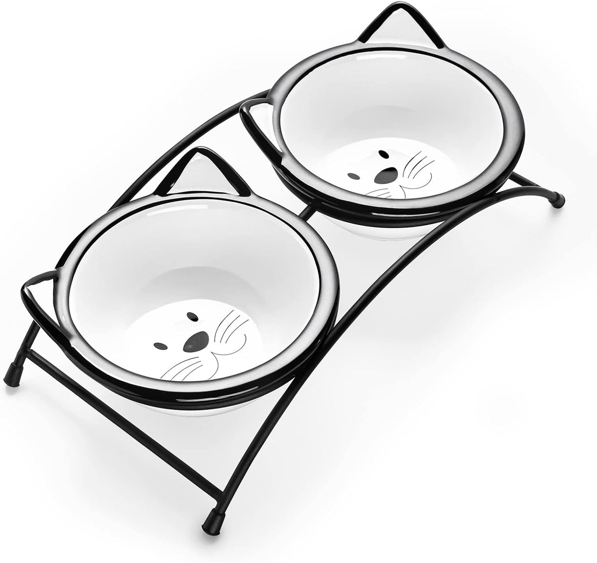 Y YHY Cat Food Bowls, 12 oz Raised Cat Bowls for Food and Water,Ceramic Elevated Pet Dishes Bowls
